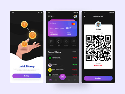 Jaluk Money - Electronic Wallet Mobile App design e wallet graphic design ui uidesign uiux