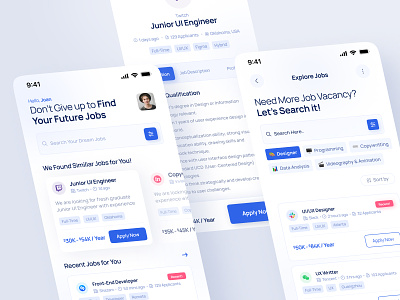 Job Researcher Mobile App UI Design figma ui uidesign uiux ux