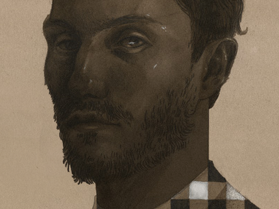 Patryk beard drawing illustration men portrait