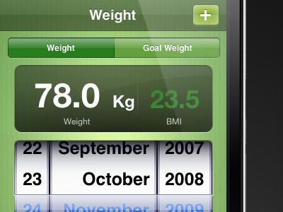 Calories Pro Weight Screen app design interface iphone ui