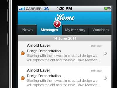 Home Messages app design interface iphone ui