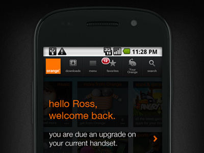 Splash page android iphone orange splash web welcome