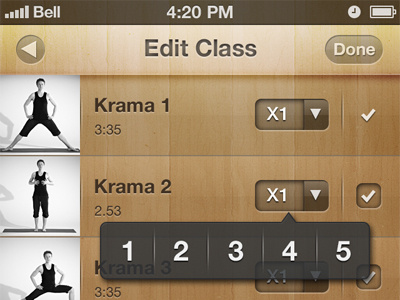 Pilates Edit Class app edit iphone pilates tab wood