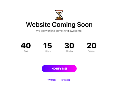 Countdown Timer - Website Coming Soon dailyui landing page design ui web design webdesign website design