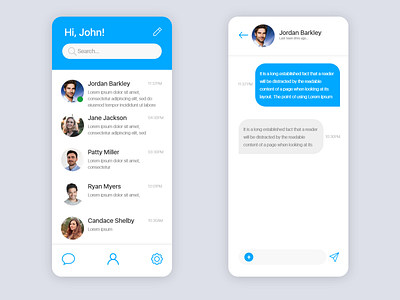 Direct Messaging App app design dailyui ui user interface design