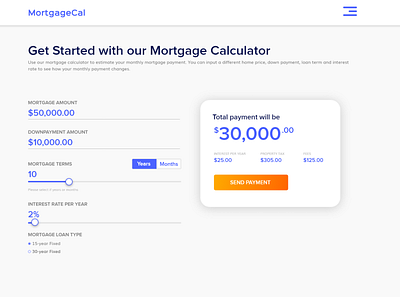 Mortgage Calculator Daily UI 4 app design calculator app calculator ui dailyui landing page design ui website design