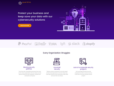 Landing page cybersecurity landing page design landingpage uidesign website design