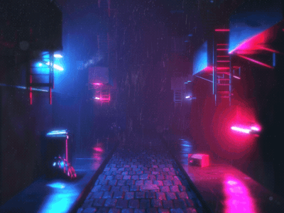 Amphitryon - Flashing Lights 3d amphitryon artist artwork blue c4d design motion music neon red street