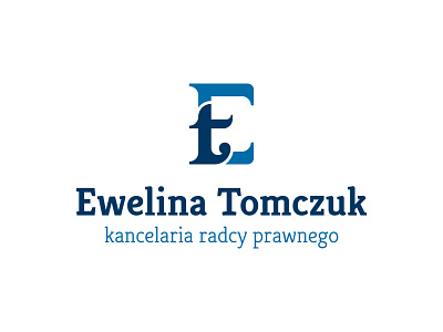 Ewelina Tomczuk Logo blue branding identity letters logo logotype monogram typography