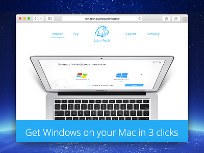 Lion-Tech Installer web page design installer mac os x web website windows