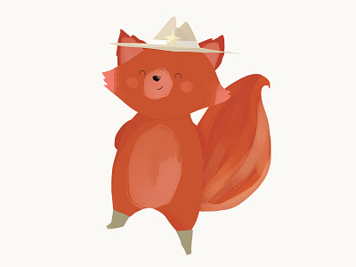 Little fox character design cowboy fox illustration kid