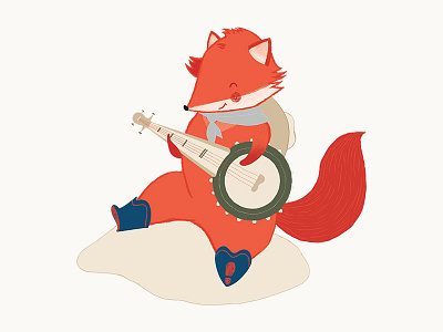 Little fox banjo character design fox kid