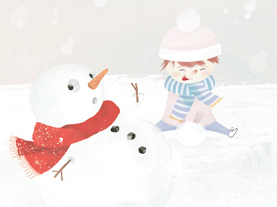 Details #1 characters illustration kid snow snowman winter