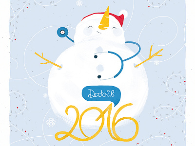 Wish card 2016 illustration snowman wish card