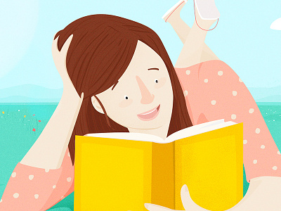 Summer book colors girl illustration summer