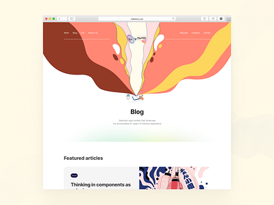 Cover art for blog landing page • Portfolio redesign design illustration minimal ui web web design