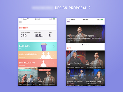 Meditation App - Rejected Design