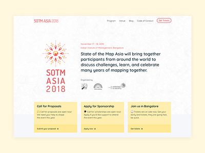 SOTM Asia landing website design