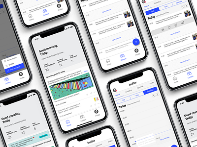 Buffer design challenge case study. app buffer flat ios 12 minimal mobile app mobile app design social media ui uidesign ux