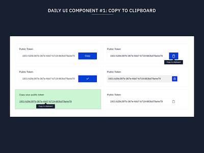 Daily UI Components #1: Copy To Clipboard clipboard component library components copy design design system flat minimal typography ui uidesign ux web web design