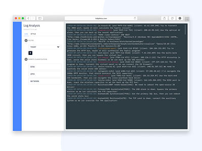 Log Analyzer V2 analysis data analysis data analytics interface design logs minimal ux ui visualization