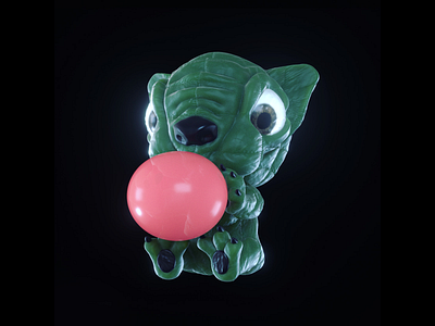 Green cat character 3d character cinema4d design green octane zbrush