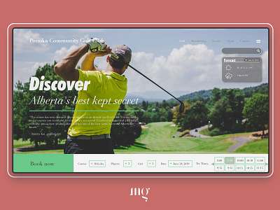 Golf course landing page branding design golf landing page typography ui web website