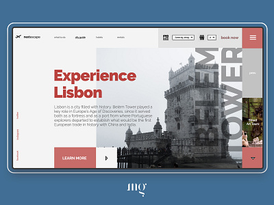 Experence Lisbon - Travel Guide Site Concept branding concept design designer landing page lisbon logo logotype photography portugal travel typography ui ux web website