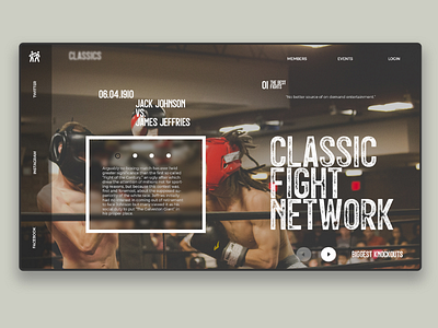 Classic fight network - Concept boxing concept design designer fight ufc ui ux web webdesign