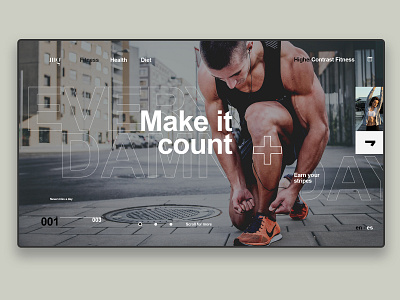 Make It Count - Dribbble branding concept design designer fitness fitness center fitness club landing page logotype typography ui uidesign web website