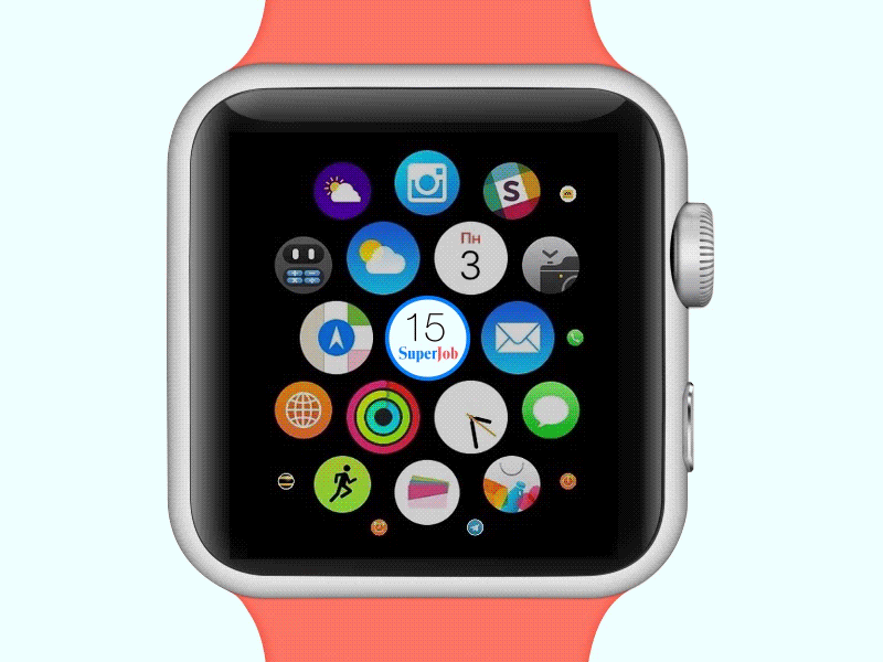 Superjob Calendar for Apple Watch animation app apple watch calendar gif interaction smartwatch transition ui wearable wearables