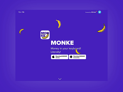 Monke! Landing Page for my new project animation landing page product page promo readymag web