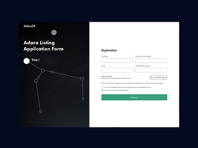 Listing Form for crypto exchange animation application crypto crypto exchange form space ui ux web