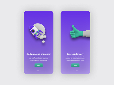 Ecommerce onboarding screens (3D Vectary | Figma) 3d branding ecommerce ecommerce design figma figmadesign minimal mobile mock up onboarding vectary vectary 3d vector