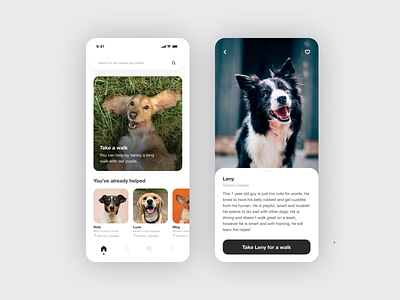 Money is not everything, but heart is ❤️ | Dog shelter | Figma app design dogs minimal mock up ui