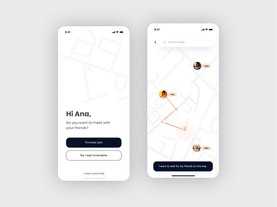Meet with friends | Figma | Application app map minimal mobile vector