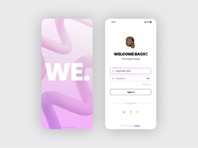 Mobile app | Login | Splash Screen 3d app branding design illustration logo minimal mobile mock up ui vector