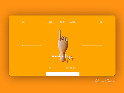 Wooden Toys app design desktop hand mock up toys typography ui web webside website yellow