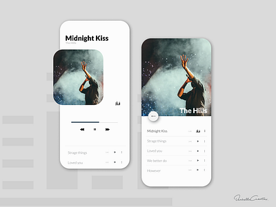 Musicplayer mobile app app applicaiton band desig designer gray kiss minimal mobile mobile app design mobile app development mock up music music album music app music app ui music art musicplayer playing ui