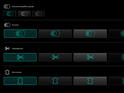 Icons for Post-Processing Filters in NIPK Electron UI ui