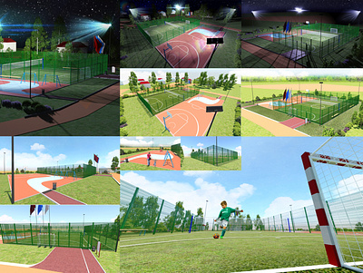 Syaskelevo sports ground design and renders 3d environment design sports ground design