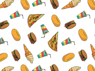 Healthy food pattern illustration pattern vector