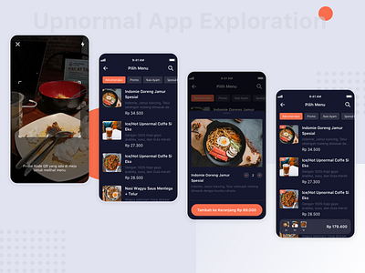 Food Ordering App Exploration - Upnormal add to cart app design dark ui food app mobile ui ui