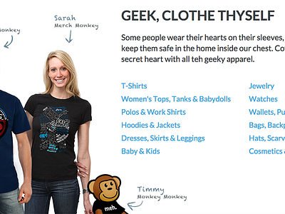 ThinkGeek Apparel Feature apparel ecommerce monkey shopping thinkgeek timmy ux web