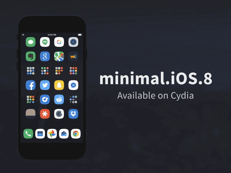 minimal.iOS.8 2.0 app cydia flat free icons ios jailbreak minimal theme ui winterboard