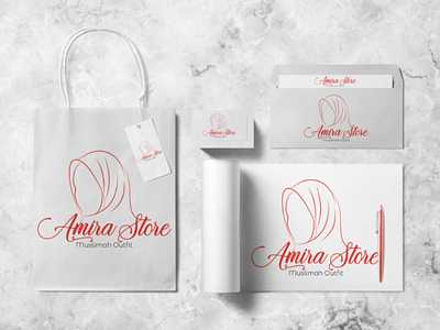 Amira Store - Logo on Mockup branding identity illustrator logo design