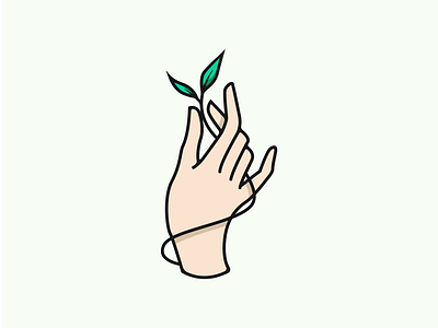 Hand Concept clean design hand logo logodesign plant vector