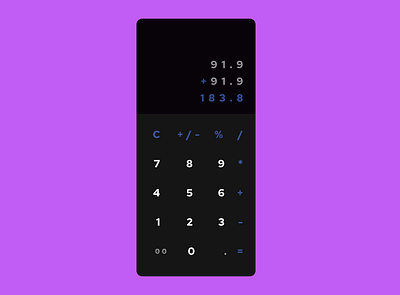 Daily UI #004 Calculator calculator app calculator ui challenge daily 100 challenge daily ui dailyui dark mode dark theme dark ui figma minimal mobile ui ui ui ux ux uxdesign