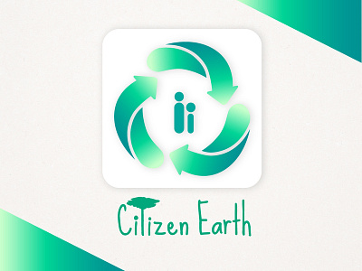 Logo Citizen Earth branding ecology gradient graphic green icon app identity branding logo sorting