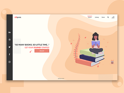 Book Store- Landing Page bookstore design landingpage ui vector web website